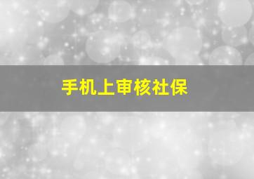 手机上审核社保