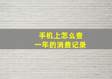 手机上怎么查一年的消费记录