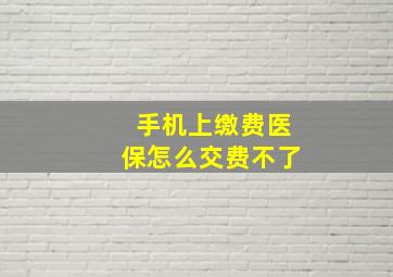 手机上缴费医保怎么交费不了