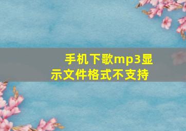 手机下歌mp3显示文件格式不支持