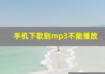 手机下歌到mp3不能播放