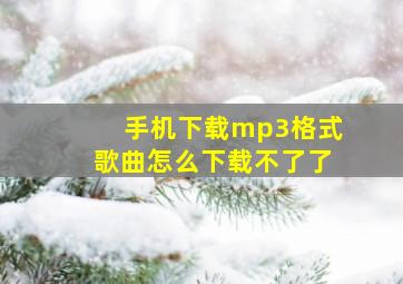 手机下载mp3格式歌曲怎么下载不了了