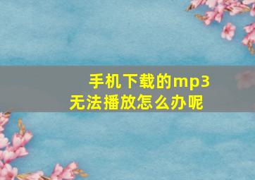 手机下载的mp3无法播放怎么办呢