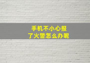 手机不小心报了火警怎么办呢