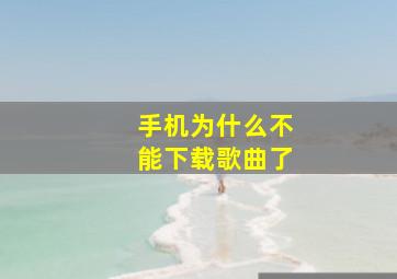 手机为什么不能下载歌曲了