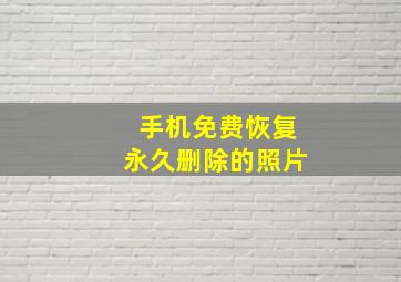 手机免费恢复永久删除的照片