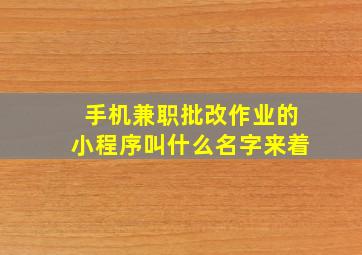 手机兼职批改作业的小程序叫什么名字来着