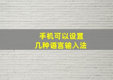 手机可以设置几种语言输入法