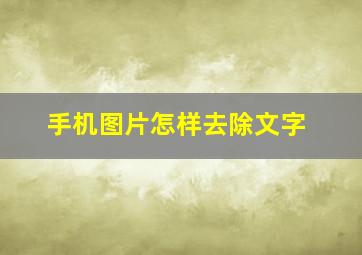 手机图片怎样去除文字