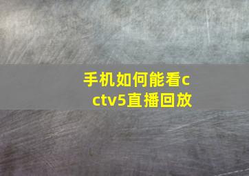 手机如何能看cctv5直播回放