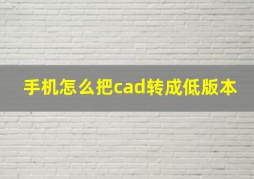 手机怎么把cad转成低版本