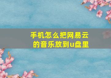 手机怎么把网易云的音乐放到u盘里