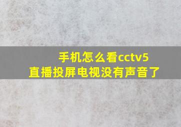 手机怎么看cctv5直播投屏电视没有声音了