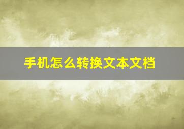 手机怎么转换文本文档