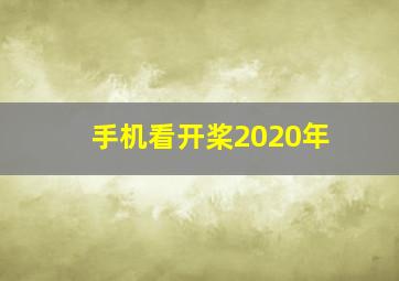 手机看开桨2020年