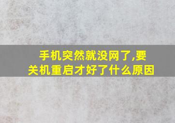 手机突然就没网了,要关机重启才好了什么原因