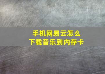 手机网易云怎么下载音乐到内存卡