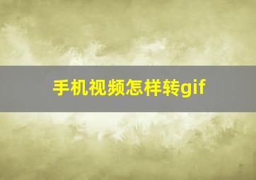 手机视频怎样转gif