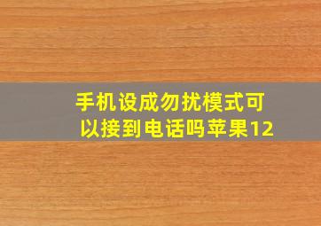 手机设成勿扰模式可以接到电话吗苹果12