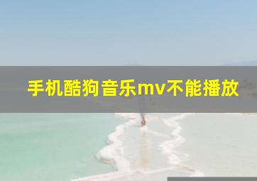 手机酷狗音乐mv不能播放