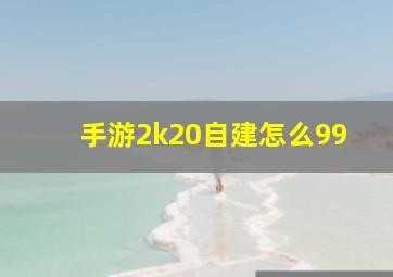 手游2k20自建怎么99