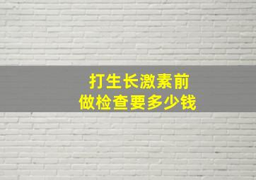 打生长激素前做检查要多少钱