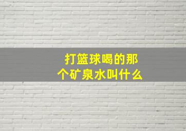 打篮球喝的那个矿泉水叫什么