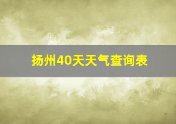 扬州40天天气查询表