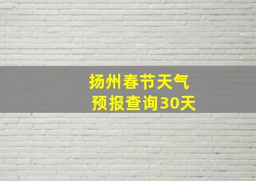 扬州春节天气预报查询30天