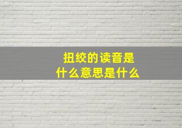 扭绞的读音是什么意思是什么