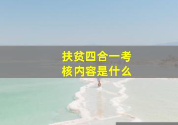 扶贫四合一考核内容是什么