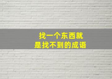 找一个东西就是找不到的成语