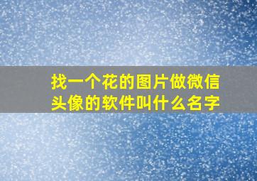 找一个花的图片做微信头像的软件叫什么名字