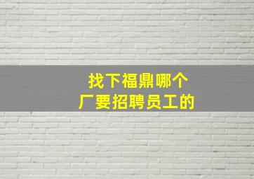 找下福鼎哪个厂要招聘员工的