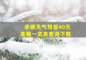 承德天气预报40天准确一览表查询下载