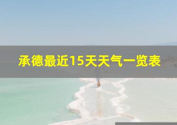 承德最近15天天气一览表