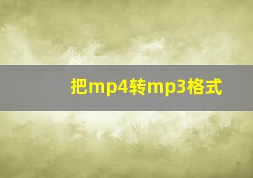 把mp4转mp3格式