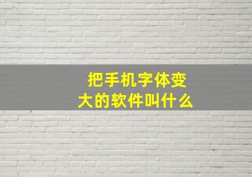 把手机字体变大的软件叫什么