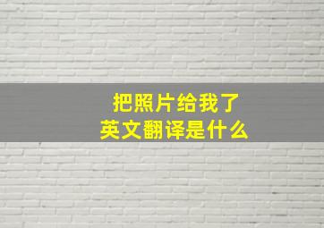 把照片给我了英文翻译是什么