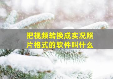 把视频转换成实况照片格式的软件叫什么