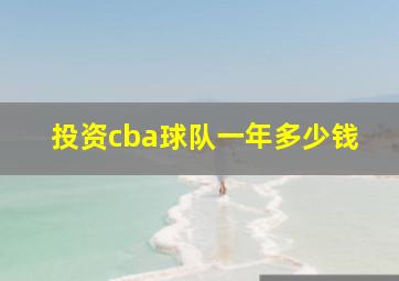 投资cba球队一年多少钱