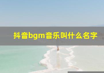 抖音bgm音乐叫什么名字