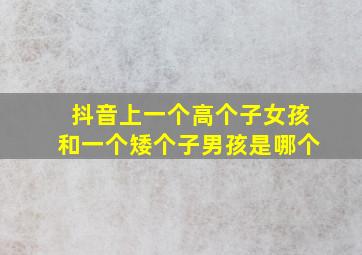 抖音上一个高个子女孩和一个矮个子男孩是哪个