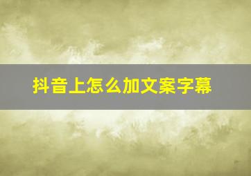 抖音上怎么加文案字幕