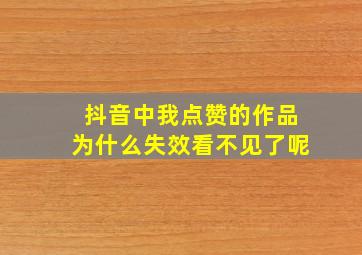 抖音中我点赞的作品为什么失效看不见了呢