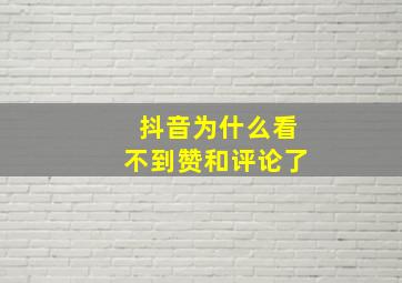 抖音为什么看不到赞和评论了