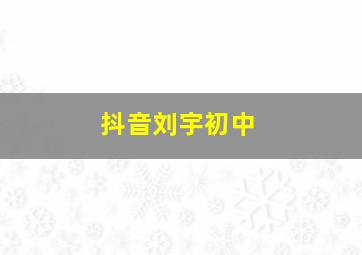 抖音刘宇初中