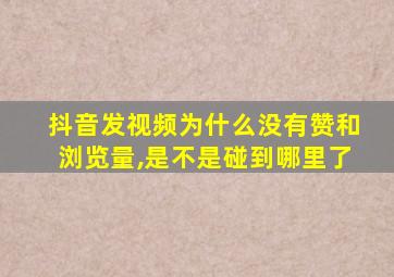 抖音发视频为什么没有赞和浏览量,是不是碰到哪里了