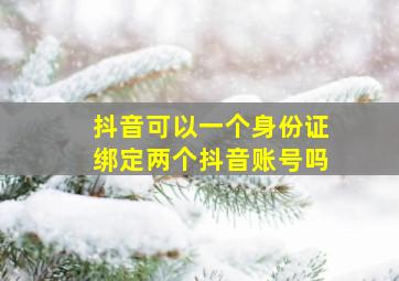 抖音可以一个身份证绑定两个抖音账号吗