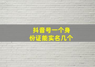 抖音号一个身份证能实名几个